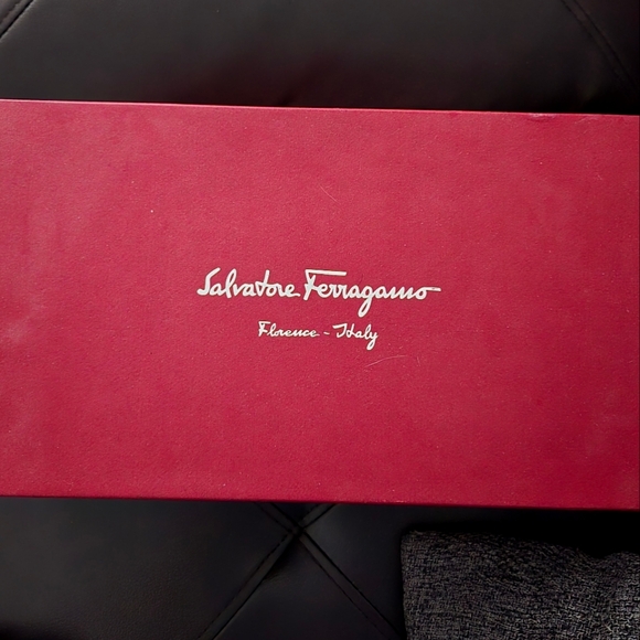 Salvatore Ferragamo Black Wedge Heels with Gold Bow Detail - Picture 6 of 7